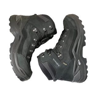 Lowa Renegade GTX Mid Hiking Boots Goretex Vibram Men Sz 9.5 Black Gray Outdoor